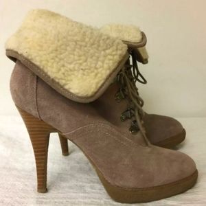 NIB Aldo All Day High Heel Shearling Suede Boots